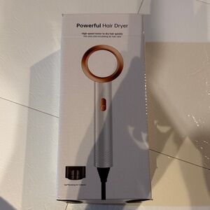 Powerful Hair Dryer with Gold Accents